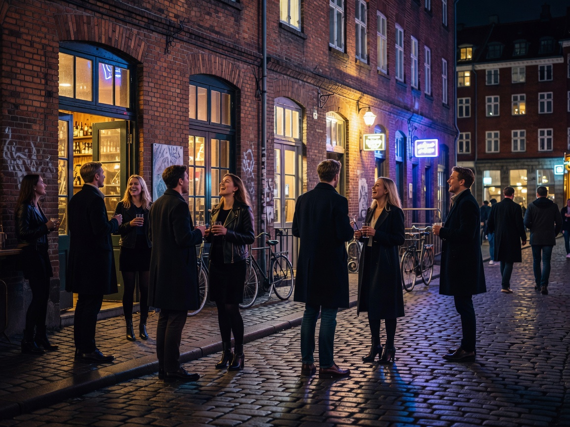 Copenhagen Kødbyen meatpacking district exterior nightlife scene