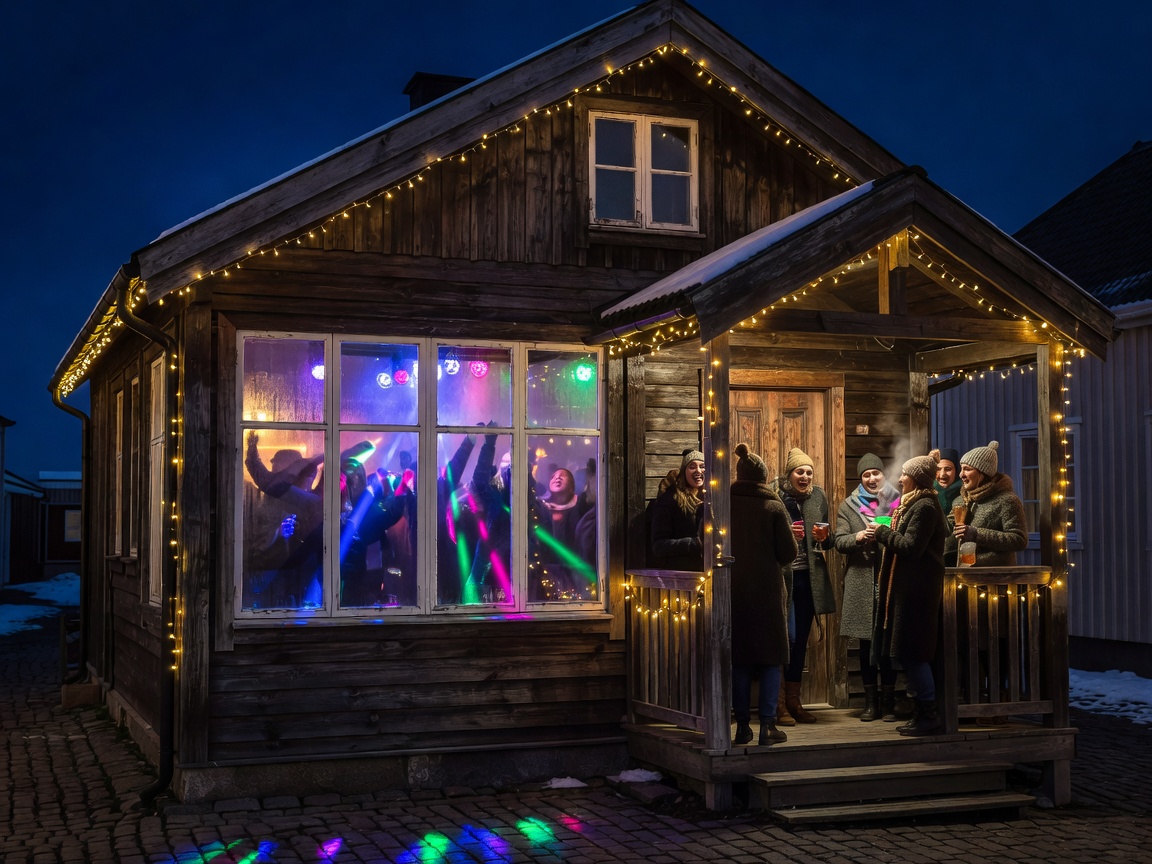 Reykjavik cozy wooden house transformed into high energy midnight party bar